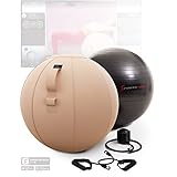 Sportstech Gymnastikball 65cm - Zuhause & Büro |Sitzball ergonomisch für Yoga, Pilates, Schwangerschaft & Home Gym | Massage Ball/ Balance Stuhl, Beckenboden Trainingsgerät + Fitness Zubehör| YOBA100