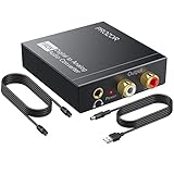 DA Wandler PROZOR 192kHz DAC Konverter Digital zu Analog Audio Konverter Digital Koaxial Toslink zu Analog Stereo L/R RCA 3.5mm Audio Adapter für PS3, HD DVD, PS4, Sky, HD Plasma, Blu-ray