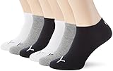 PUMA Unisex Sneakers Socken Sportsocken 6er Pack grey-white-black / grey-white-black 882 - 43/46