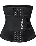 HOPLYNN Waist Trainer Damen Sport Neoprene Korsett Bauch Weg Bauchweggürtel Tailenmieder Bauchgurt-Schwarz-M