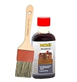 Bondex Holzbeize inkl. Beizpinsel, Wasserbeize in 20 Farbtönen zur Auswahl (250 ml, teak gelblich)