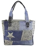 Sunsa Handtasche Damen Tasche Shopper Schultertasche Tote große Handgelenktasche Henkeltasche Damentasche Canvastasche Weekender retro Vintage mit Canvas Leder Reisetaschen Baumwolltasche jeans