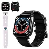 Uhr Smartwatch Damen mit Telefonfunktion - Smart Watch Damenuhr 1,4 mit Interner Speicher 4GB und Mp3-Player Smartwatch zum Telefonieren Smartwatch mit blutdruckmessung Damen IP67 mit weißes Armband