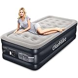 OlarHike Luftmatratze mit Eingebauter Elektrischer Pumpe, Luftbett Selbstaufblasend für 1 Person, Premium Einzelbett Gästebett, Aufblasbare Matratze für Camping oder Heimgebrauch, 198 x 102 x 46 cm