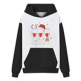 LpQsy Sweater Damen Rüschen Weihnachtsmann mit Weiten Ärmeln Sweater Hoher Kragen Cute Oversize Baumwoll Sweater Damen Boyfriend Warm Frühlingse Kleid Schwarz