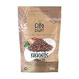 Kakao Nibs Bio und Roh - 250g. Roh Kakaonibs aus Rohkakao Bohnen ohne Zucker und Ungeröstet zum Essen oder in der Küche. Kakaobohnen in Stücken. Raw Cacao Nibs.