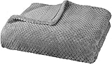 Delindo Lifestyle® Kuscheldecke Milano grau, Mikrofaser Fleece-Decke, 220x240 cm XXL, Bettüberwurf, flauschig weiche Wohndecke Tagesdecke für entspannte Abende