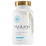 Hyaluronsäure Kapseln 1200mg - 500-700 kDa - Hochdosiert - Vegan - 100 Kapseln - mit Biotin, Zink, Vitamin C und B12 - MVN®