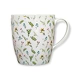 Lucys Home Design Jumbotasse Wiesenblumen 850ml XXL Kaffeetasse Hartporzellan Teetasse Riesentasse Henkeltasse Suppentasse Kräutertopf Jumbobecher Kaffeekrug Porzellantasse Riesenbecher Vegan