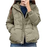 KDEIHT Winterjacke Damen Puffer Jacke Kurz Daunenmantel Winter Warm Steppjacke Dicke Outdoor Baumwolljacke Langarm Softshelljacke Winddicht Winterparka Teenager Mädchen Steppmantel Trachtenjacke