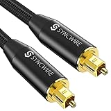 Syncwire Optisches Audiokabel Toslink Kabel - 2m Nylon 24K Vergoldete Anschlüsse Digital Optical Audio Cable Spdif Kabel für HiFi-System LG/Samsung/Sony/Philips Soundbar, Heimkino, Xbox, PS4 und Mehr