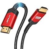 8K HDMI Kabel 3Meter, JSAUX HDMI 2.1 Kabel Highspeed Ethernet 48Gbps 8K@60Hz, 4K@120Hz, UHD HDR 10+, eARC, Dolby Vision, 3D, VRR, Kompatibel mit PS4 Pro, PS5, 8K Gaming, TV, Blu-ray-Player, Projektor