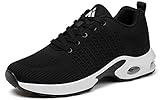 Mishansha Fitnessschuhe Damen Luftkissen Laufschuhe Mädchen rutschfeste Turnschuhe Atmungsaktiv Sportschuhe Leicht Indoor Outdoors Sneaker Trainer für Fitness Gym Schwarz gr.38