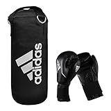 adidas Unisex Jugend Youth Boxing Set Boxset, schwarz, Boxsack: 75 x 30 cm-Boxhandschuhe 8 oz