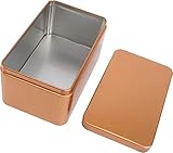 2 Stück Metalldose mit Deckel Rechteckige Leere Box Metallbox Blechdose eckig Keksdose eckige Tee Vorratsdose Aufbewahrungsbox für Tee Snack Keksen Kerze Schmuck Schreibwaren 13 x 8 x 6cm(Gold)