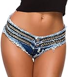 FIZZOQI Sexy Damen Denim Cowboy Shorts Shredded Hosen Mode Niedrige Taille Cutoff Denim Jeans Überraschung Valentinstagsgeschenk Passion for The (Color : Type B, Size : L)