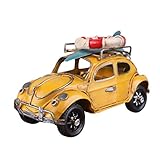 Hzkj-lym Desktop Crafts Oldtimer-Modell Retro Eisen Käfer, Figuren Modell antike Fertigkeit Käfer Fahrzeug Statue Collectibles Home Decor (Color : Yellow)