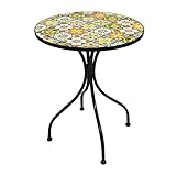 Dekorativer mediteraner Mosaik Tisch Stern Design Mosaiktisch Gartentisch Gartenmöbel Bistrotisch 60 x 70cm