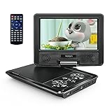 YOTON 9,5' Tragbarer DVD Player Auto Für Kinder Mit 7,5' HD-Schwenkbaren Bildschirm, Stereo-Lautsprecher, Unterstützt 4-6 Stunden Eingebauter Akku, Sync TV/USB/SD-Karte [Blu-ray Nicht Unterstützt]