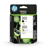 HP 302 (X4D37AE) Multipack Original Druckerpatronen für HP DeskJet 1110, 213x, 363x, HP ENVY 452x, HP OfficeJet 383x, 465x, 52x , 1xSchwarz, 1x Farbe ,2 Stück (1er Pack)