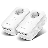 TP-Link Powerline Adapter Set TL-PA8030P KIT(1300Mbit/s Homeplug AV2, 2*2-MIMO, Steckdose, 6 Gigabit Ports, Plug&Play, kompatibel mit allen Powerline Adaptern, ideal für Streaming, energiesparend)weiß