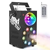 SEBRUANC Nebelmaschine, 700W LED Licht Discokugel Nebelmaschine mit Funkfernbedienung, tragbare Nebelmaschine, geeignet für Weihnachten, Halloween, Party, Hochzeitsbühne