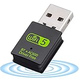 WLAN Bluetooth Stick 600Mbps WLAN Adapter PC WiFi Stick Mini Dual Band 2.4GHz/5GHz Kabellose Wi-Fi Adapter Netzwerkkarte für Laptop,Desktop,Windows 10 / 8 / 8.1 / 7