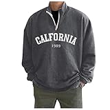 MKIU9 Sweatshirts für Herren Mit Tasche Rundhals Streetwear Ohne Kapuze Sweatshirts Kapuzenpullover Oversized Classic Sweatshirt Longsleeve Pullover Vintage Drucken Oberteile Winterjacke Sweatjacke