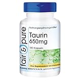 Taurin Kapseln 650mg - vegan - ohne Magnesiumstearat - 180 Kapseln