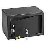 Homesafe HV20K Tresor Safe mit Schlüssel-Schloss, 20x31x20cm (HxWxD), Carbon Satin Schwarz