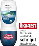 lavera Deo Roll-On Men Sensitive, zuverlässiger 48 h Schutz - vegan - Naturkosmetik - mit Bio-Lemongras & Bio Bambus - Deodorant - Deo-Roller für Männer - ohne Aluminiumsalze - 50 ml