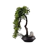 Kunstbaum Bonsai-Baum Künstlicher Bonsai-Baum im chinesischen Stil, grüne Simulation, willkommen, Kiefer, Bonsai-Baum, Wohnzimmer, Büro, Desktop-Dekor, Simulation im Topf, gefälschter Baum Bonsai Pfla