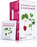 Nutra Tea - Himbeerblätter- und Pfefferminzetee - Himbeerblättertee Beutel | Himbeerblättertee Schwangerschaft - 20 Verpackte Teebeutel - Kräutertee