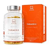 Kurkuma Kapseln Bio mit Kurkuma Pulver Bio, Ingwer & Piperin Extrakt AAVALABS - 660-3960 Mg Curcuma Pulver pro Tagesdosis - 180 Vegan, Non-GMO- 3rd Party Tested Curcuma Kapseln Bio Hochdosiert