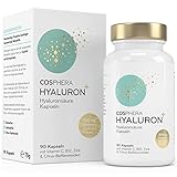 Hyaluronsäure Kapseln hochdosiert mit 500 mg pro Kapsel - 90 vegane Hyaluron Kapseln im 3 Monatsvorrat - 500-700 kDa I Angereichert mit Zink als Beitrag zum Erhalt normaler Haut und Knochen.