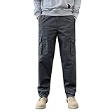 Beokeuioe Lässige Taktische Hosen Für Herren Im Freien Militär Cargohose Herrenmode, lässig, locker, Baumwolle, Plus-Size-Tasche, Schnür-Overall Regenhose Herren