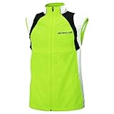 Airtracks Herren Funktions Fahrradweste/Laufweste/Running Vest/Radweste/Leichte Wind Weste - neon-weiß - L - Herren