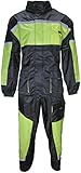 HEYBERRY Motorrad Regenkombi Regenhose Regenjacke schwarz neon grün Gr. XL