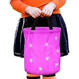 LINJIA LED-Halloween-Süßigkeitstüten | Leichte Halloween-Partytaschen mit blinkendem LED-Licht,Wiederverwendbarer Eimer mit großem Fassungsvermögen, Halloween-Zubehör für Kinder, Kinder, Jungen