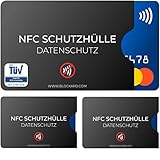 TÜV geprüfte NFC Schutzhülle (3 Stück) aus Kunststoff für Kreditkarte Personalausweis EC-Karte Bankkarte - 100% NFC-Schutz - Kreditkarten Schutz-Hülle RFID-Blocker Kreditkartenhülle abgeschirmt