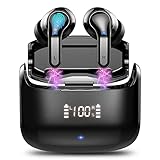 Bluetooth 5.3 Kopfhörer In Ear Kopfhörer Kabellos mit Dual Mikrofon, 2022 Neue Kabellose Kopfhörer Bluetooth 40H Deep Bass Noise Cancelling Wireless Earbuds, IP7 Wasserdicht Ohrhörer USB-C LED Anzeige