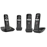 Gigaset AS690A Duo - 2 Schnurlose Telefone mit Anrufbeantworter - großes, kontrastreiches Display - Brillante Audioqualität, schwarz & AS690 Duo - 2 Schnurlose Telefone, schwarz