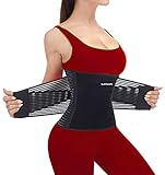 Waist Trainer Damen Herren, Sport korsett Taillenformer Abnehmen, bauchweggürtel, Rückenstütze, Schweiß Bauchgurt, Saunagürtel Schwitzgürtel Bauch Fitness gürtel frauen männer, Ab trimmer, Schwarz XL