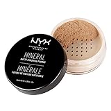 NYX Professional Makeup Mineral Finishing Powder, Loses Puder, Mattes Finish, Ölabsorbierend, Vegane Formel, Farbton: Medium/Dark