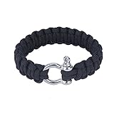 Alomejor Outdoor Survival Armband 550 Paracord Edelstahl Militär Paracord Armband Armband für Wandern Camping Abenteuer