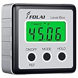 FOLAI Digitaler LCD Winkelmesser Neigungsmesser Inklinometer Wasserdicht Bevel Box Winkelmessgerät Magnetfuß Wasserwaage (Batterie enthalten)