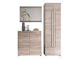 trendteam smart living Garderobe Garderobenkombination 3-teiliges Komplett Set Malea, 170 x 188 x 38 cm in Eiche San Remo Dekor mit viel Stauraum und Ablagefläche