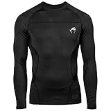 Venum Herren Rashguard - Länge Ärmel G-Fit, Schwarz, L, VENUM-03726-001-L