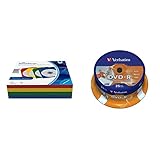 MediaRange BOX67 Papiertaschen für 1 Disc, 100er Pack & Verbatim DVD-R Wide Inkjet Printable 4.7GB I 25er Pack Spindel & Hardcoat Scratch Guard I DVD-R Rohlinge printable I DVD leer