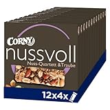 Corny nussvoll Nuss-Quartett Traube - Nussriegel mit Rosinen - 12 X 96 g